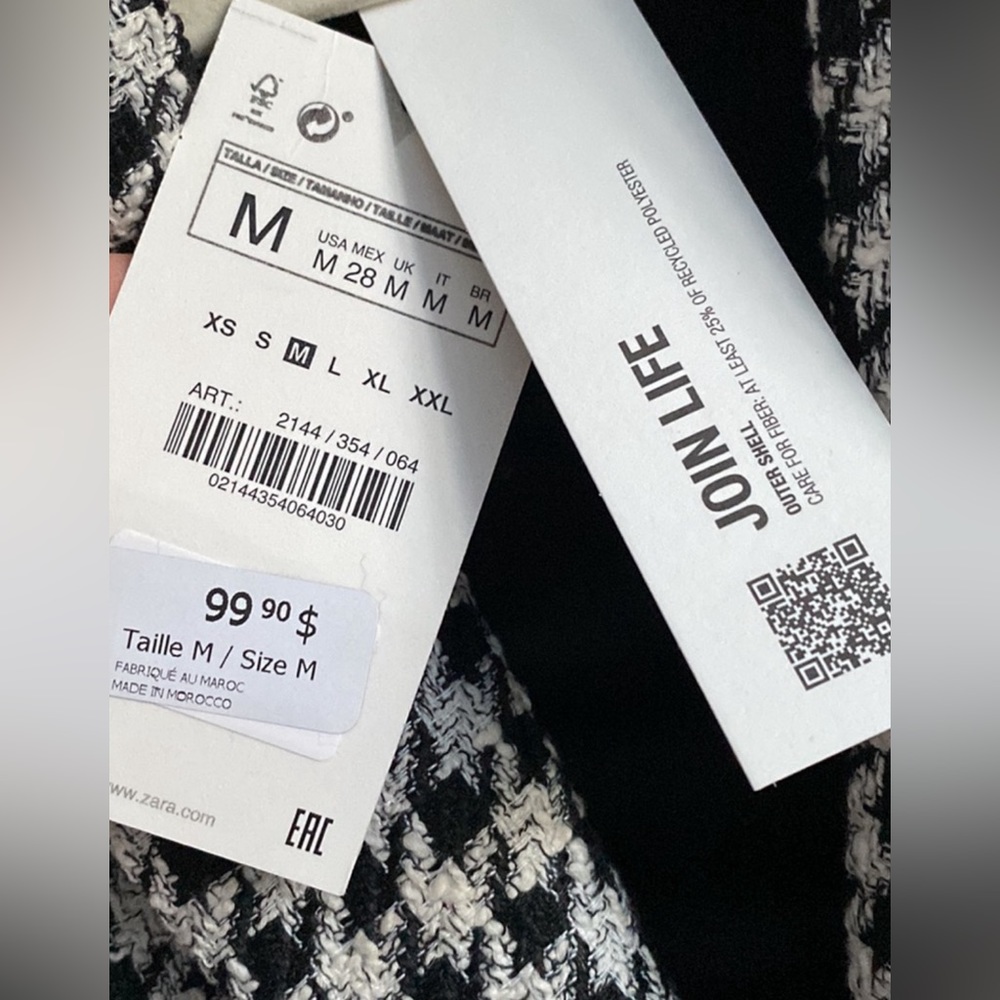 Zara Houndstooth Blazer Mini Dress size M NEW with tags - Picture 14 of 16